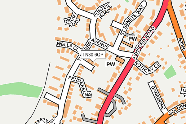 TN30 6QP map - OS OpenMap – Local (Ordnance Survey) TN30 6QP map - OS OpenMap – Local (Ordnance Survey)