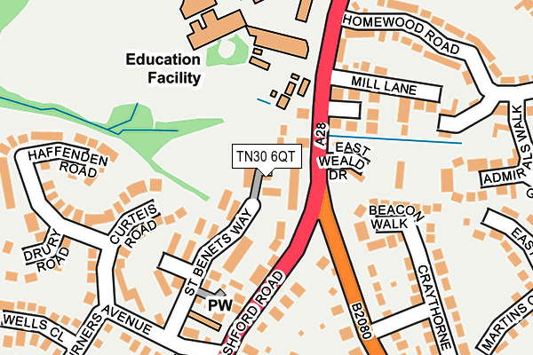 TN30 6QT map - OS OpenMap – Local (Ordnance Survey) TN30 6QT map - OS OpenMap – Local (Ordnance Survey)