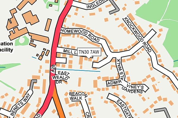 TN30 7AW map - OS OpenMap – Local (Ordnance Survey) TN30 7AW map - OS OpenMap – Local (Ordnance Survey)