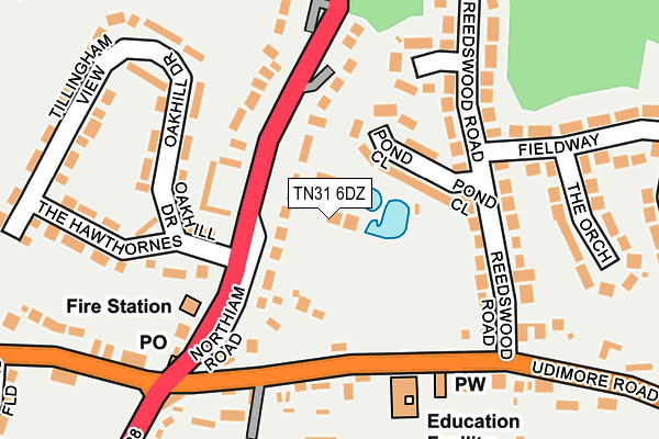 TN31 6DZ map - OS OpenMap – Local (Ordnance Survey) TN31 6DZ map - OS OpenMap – Local (Ordnance Survey)