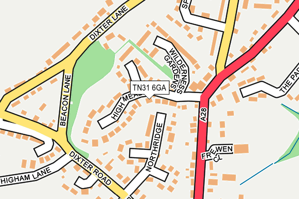 TN31 6GA map - OS OpenMap – Local (Ordnance Survey) TN31 6GA map - OS OpenMap – Local (Ordnance Survey)