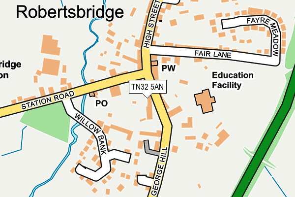 TN32 5AN map - OS OpenMap – Local (Ordnance Survey) TN32 5AN map - OS OpenMap – Local (Ordnance Survey)