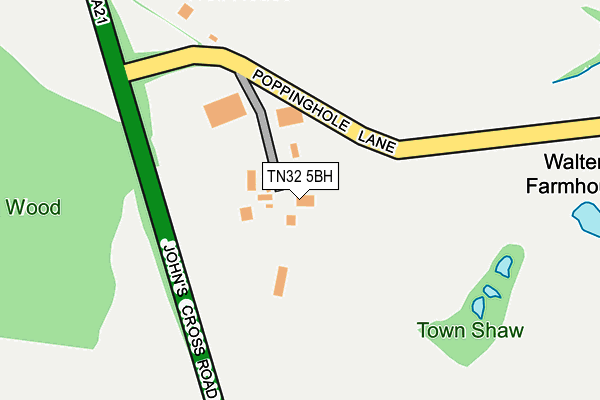 TN32 5BH map - OS OpenMap – Local (Ordnance Survey) TN32 5BH map - OS OpenMap – Local (Ordnance Survey)