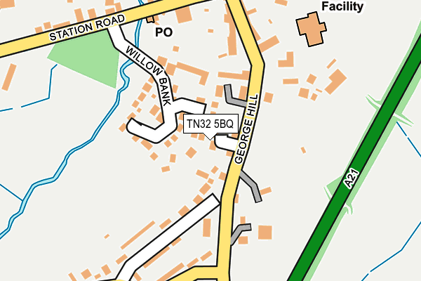 TN32 5BQ map - OS OpenMap – Local (Ordnance Survey) TN32 5BQ map - OS OpenMap – Local (Ordnance Survey)