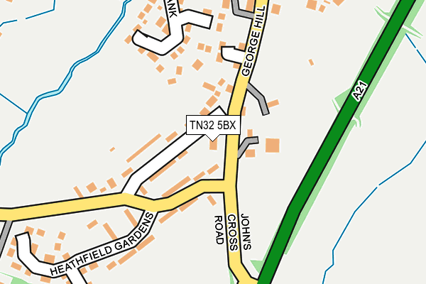 TN32 5BX map - OS OpenMap – Local (Ordnance Survey) TN32 5BX map - OS OpenMap – Local (Ordnance Survey)