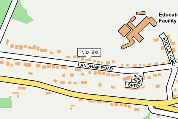 TN32 5DX map - OS OpenMap – Local (Ordnance Survey) TN32 5DX map - OS OpenMap – Local (Ordnance Survey)