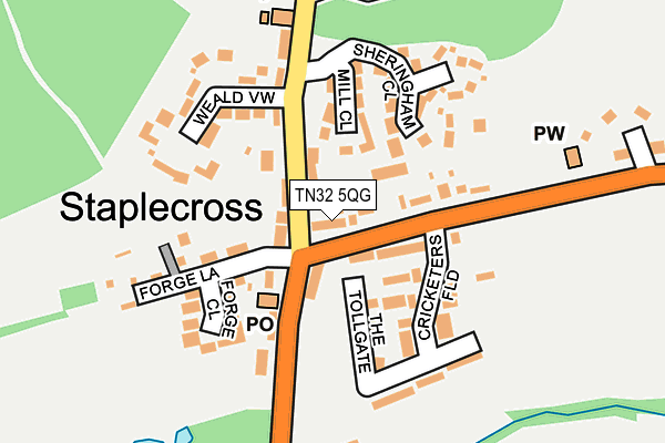 TN32 5QG map - OS OpenMap – Local (Ordnance Survey) TN32 5QG map - OS OpenMap – Local (Ordnance Survey)