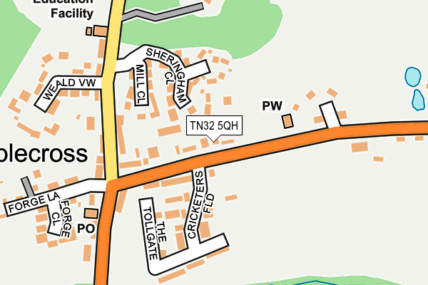 TN32 5QH map - OS OpenMap – Local (Ordnance Survey) TN32 5QH map - OS OpenMap – Local (Ordnance Survey)