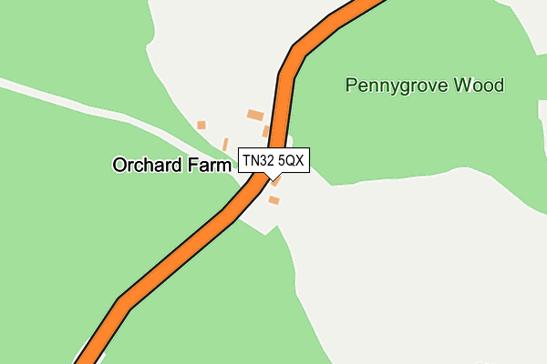 TN32 5QX map - OS OpenMap – Local (Ordnance Survey) TN32 5QX map - OS OpenMap – Local (Ordnance Survey)