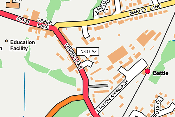 TN33 0AZ map - OS OpenMap – Local (Ordnance Survey) TN33 0AZ map - OS OpenMap – Local (Ordnance Survey)