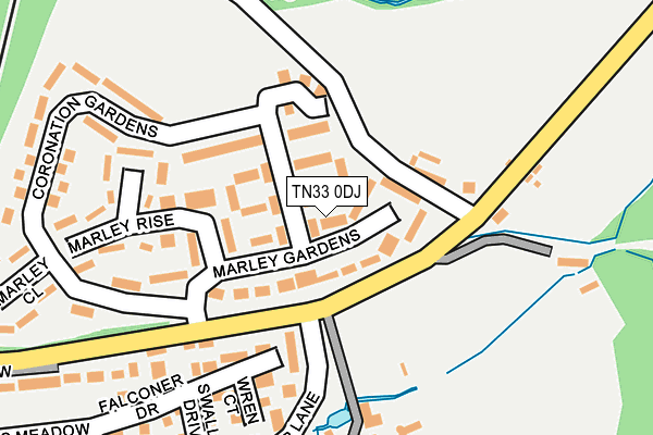TN33 0DJ map - OS OpenMap – Local (Ordnance Survey)