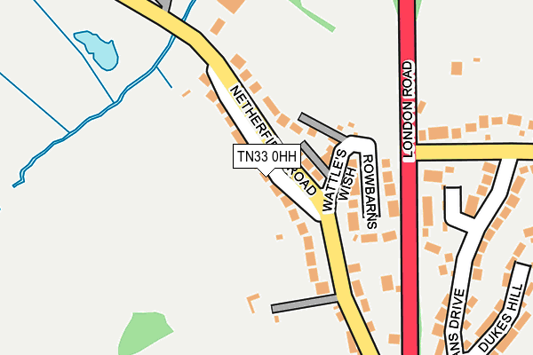 TN33 0HH map - OS OpenMap – Local (Ordnance Survey) TN33 0HH map - OS OpenMap – Local (Ordnance Survey)