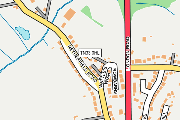 TN33 0HL map - OS OpenMap – Local (Ordnance Survey) TN33 0HL map - OS OpenMap – Local (Ordnance Survey)