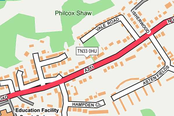 TN33 0HU map - OS OpenMap – Local (Ordnance Survey) TN33 0HU map - OS OpenMap – Local (Ordnance Survey)