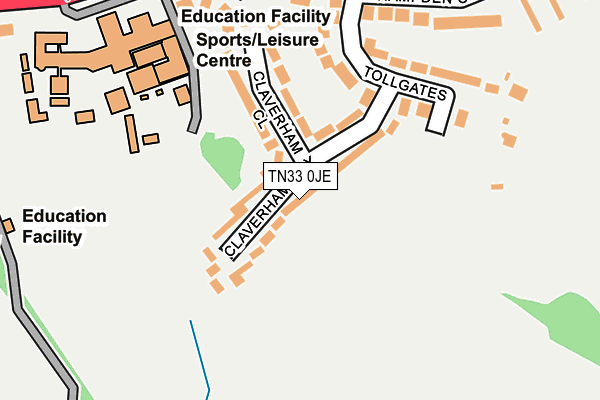 TN33 0JE map - OS OpenMap – Local (Ordnance Survey)