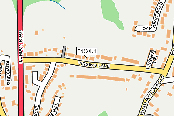 TN33 0JH map - OS OpenMap – Local (Ordnance Survey) TN33 0JH map - OS OpenMap – Local (Ordnance Survey)