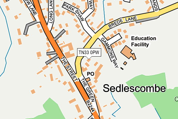 TN33 0PW map - OS OpenMap – Local (Ordnance Survey) TN33 0PW map - OS OpenMap – Local (Ordnance Survey)