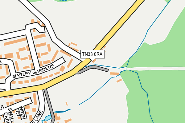 TN33 0RA map - OS OpenMap – Local (Ordnance Survey) TN33 0RA map - OS OpenMap – Local (Ordnance Survey)
