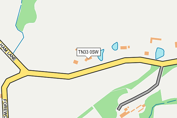 TN33 0SW map - OS OpenMap – Local (Ordnance Survey) TN33 0SW map - OS OpenMap – Local (Ordnance Survey)