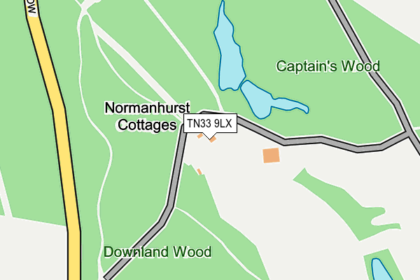 TN33 9LX map - OS OpenMap – Local (Ordnance Survey) TN33 9LX map - OS OpenMap – Local (Ordnance Survey)