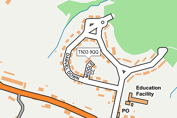 TN33 9QQ map - OS OpenMap – Local (Ordnance Survey) TN33 9QQ map - OS OpenMap – Local (Ordnance Survey)