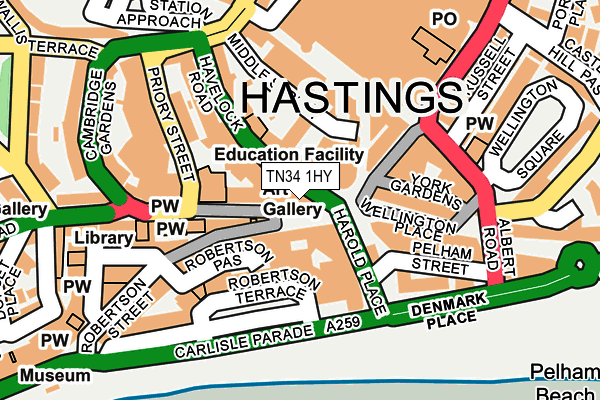 TN34 1HY map - OS OpenMap – Local (Ordnance Survey) TN34 1HY map - OS OpenMap – Local (Ordnance Survey)