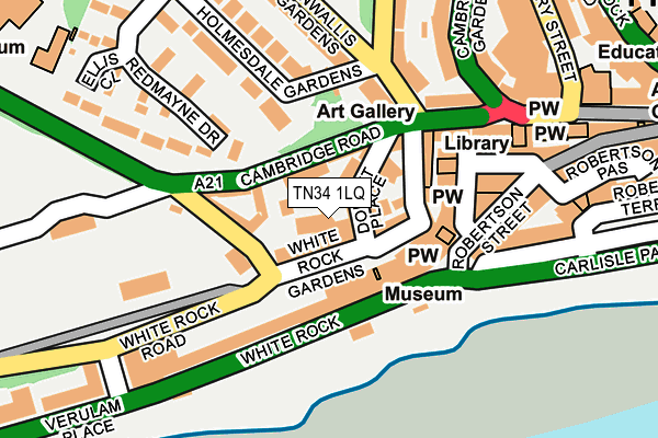 TN34 1LQ map - OS OpenMap – Local (Ordnance Survey) TN34 1LQ map - OS OpenMap – Local (Ordnance Survey)