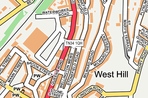 TN34 1QH map - OS OpenMap – Local (Ordnance Survey) TN34 1QH map - OS OpenMap – Local (Ordnance Survey)