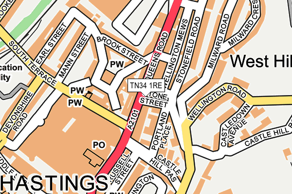 TN34 1RE map - OS OpenMap – Local (Ordnance Survey) TN34 1RE map - OS OpenMap – Local (Ordnance Survey)