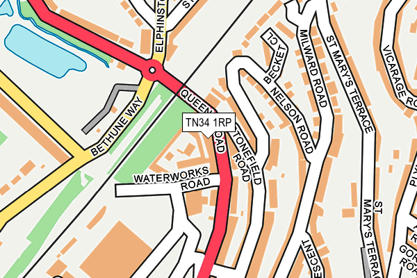 TN34 1RP map - OS OpenMap – Local (Ordnance Survey) TN34 1RP map - OS OpenMap – Local (Ordnance Survey)