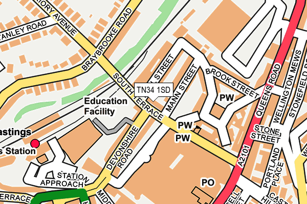 TN34 1SD map - OS OpenMap – Local (Ordnance Survey) TN34 1SD map - OS OpenMap – Local (Ordnance Survey)