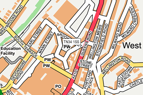 TN34 1SS map - OS OpenMap – Local (Ordnance Survey) TN34 1SS map - OS OpenMap – Local (Ordnance Survey)