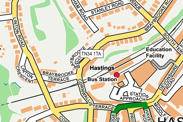 TN34 1TA map - OS OpenMap – Local (Ordnance Survey) TN34 1TA map - OS OpenMap – Local (Ordnance Survey)