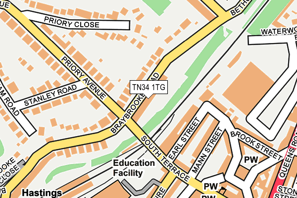 TN34 1TG map - OS OpenMap – Local (Ordnance Survey) TN34 1TG map - OS OpenMap – Local (Ordnance Survey)