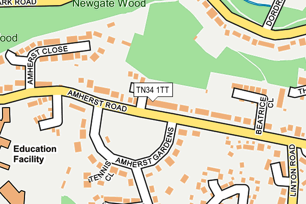 TN34 1TT map - OS OpenMap – Local (Ordnance Survey) TN34 1TT map - OS OpenMap – Local (Ordnance Survey)