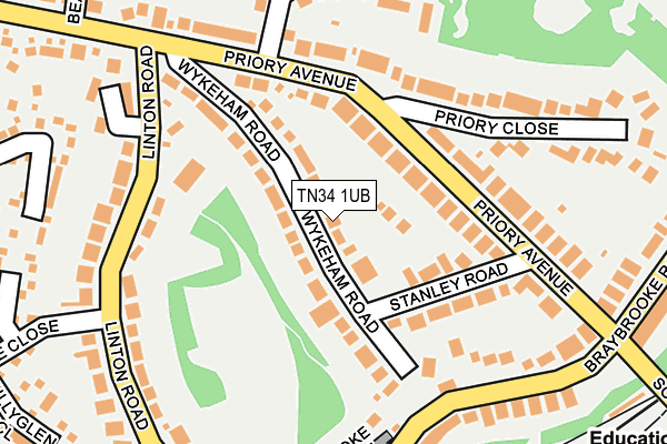 TN34 1UB map - OS OpenMap – Local (Ordnance Survey) TN34 1UB map - OS OpenMap – Local (Ordnance Survey)