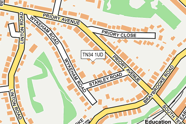 TN34 1UD map - OS OpenMap – Local (Ordnance Survey) TN34 1UD map - OS OpenMap – Local (Ordnance Survey)