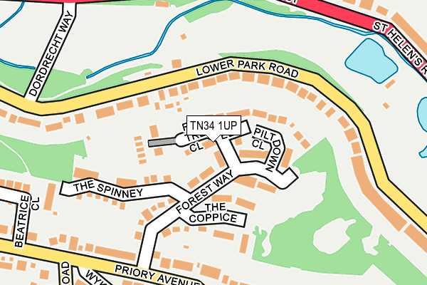 TN34 1UP map - OS OpenMap – Local (Ordnance Survey) TN34 1UP map - OS OpenMap – Local (Ordnance Survey)