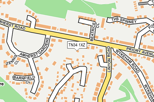 TN34 1XZ map - OS OpenMap – Local (Ordnance Survey) TN34 1XZ map - OS OpenMap – Local (Ordnance Survey)