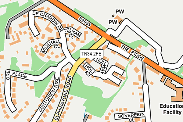 TN34 2FE map - OS OpenMap – Local (Ordnance Survey) TN34 2FE map - OS OpenMap – Local (Ordnance Survey)