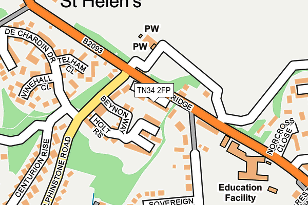 TN34 2FP map - OS OpenMap – Local (Ordnance Survey) TN34 2FP map - OS OpenMap – Local (Ordnance Survey)
