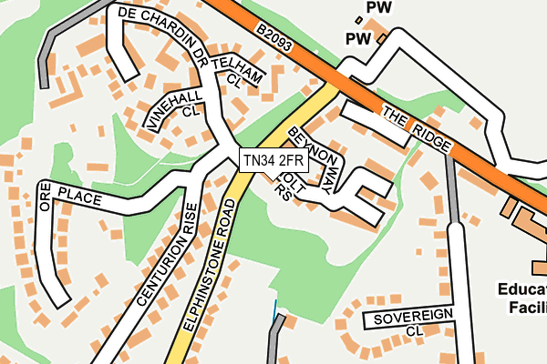 TN34 2FR map - OS OpenMap – Local (Ordnance Survey) TN34 2FR map - OS OpenMap – Local (Ordnance Survey)