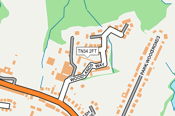 TN34 2FT map - OS OpenMap – Local (Ordnance Survey) TN34 2FT map - OS OpenMap – Local (Ordnance Survey)