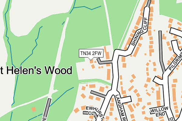 TN34 2FW map - OS OpenMap – Local (Ordnance Survey) TN34 2FW map - OS OpenMap – Local (Ordnance Survey)