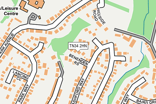 TN34 2HN map - OS OpenMap – Local (Ordnance Survey) TN34 2HN map - OS OpenMap – Local (Ordnance Survey)