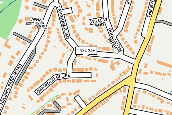 TN34 2JE map - OS OpenMap – Local (Ordnance Survey) TN34 2JE map - OS OpenMap – Local (Ordnance Survey)