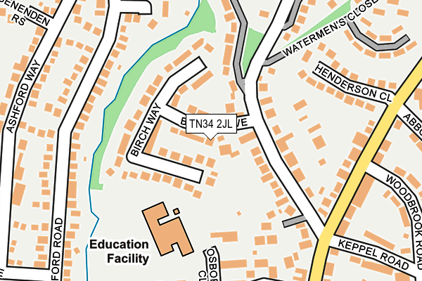 TN34 2JL map - OS OpenMap – Local (Ordnance Survey) TN34 2JL map - OS OpenMap – Local (Ordnance Survey)