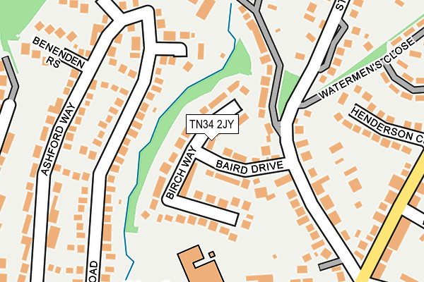 TN34 2JY map - OS OpenMap – Local (Ordnance Survey) TN34 2JY map - OS OpenMap – Local (Ordnance Survey)