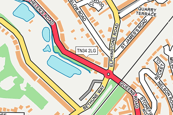 TN34 2LG map - OS OpenMap – Local (Ordnance Survey) TN34 2LG map - OS OpenMap – Local (Ordnance Survey)