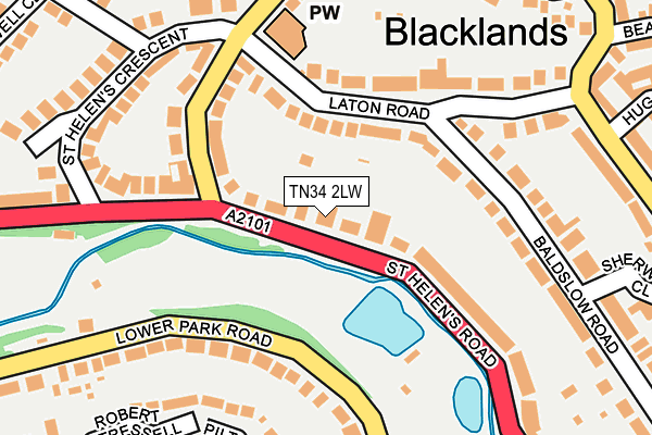TN34 2LW map - OS OpenMap – Local (Ordnance Survey) TN34 2LW map - OS OpenMap – Local (Ordnance Survey)